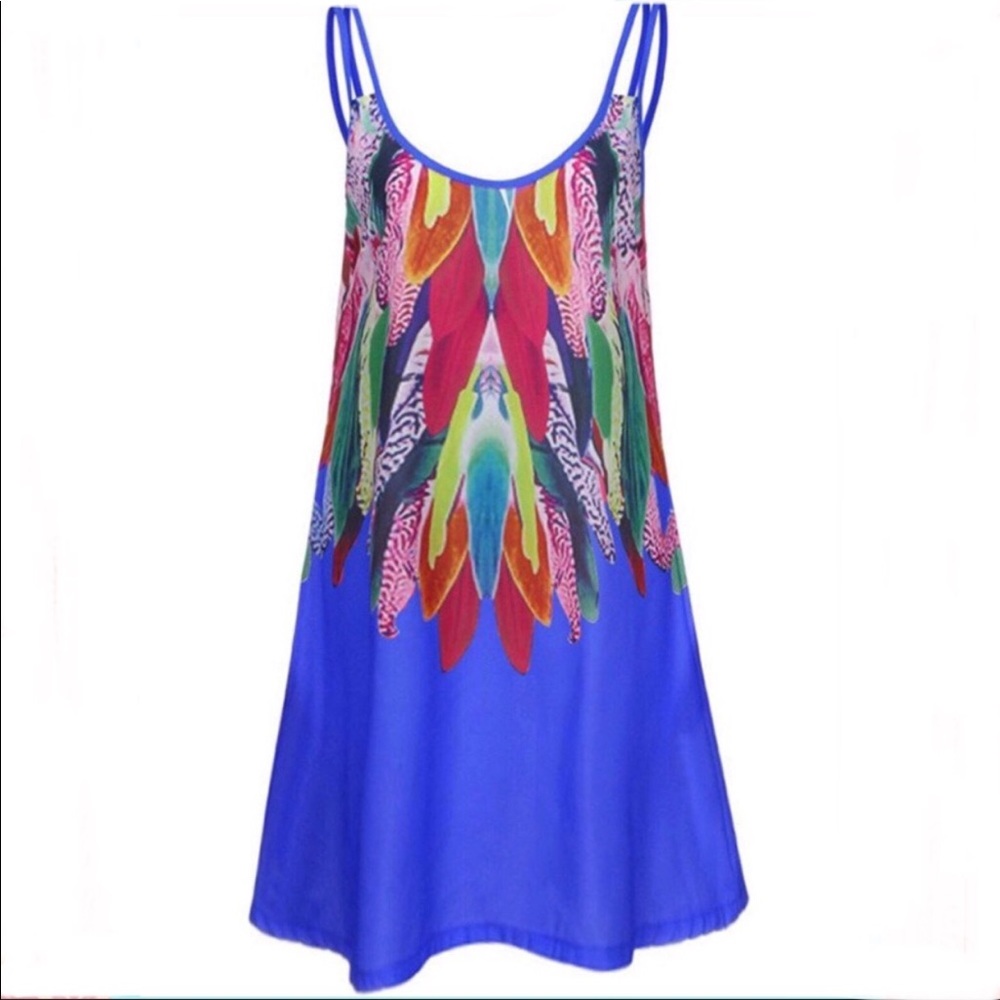 🌈Colorful🌈Strappy Tank Dress/Swim Cover up